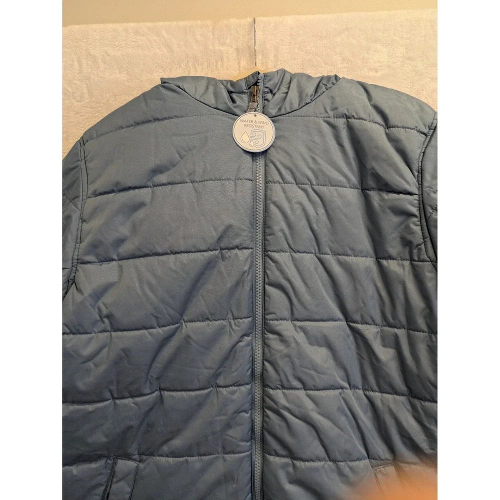 Whales‎ Tail Boys Puffer Jacket Size 18 Blue Water Wind Resistant NWT